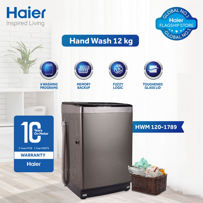 Family using Haier washing machine