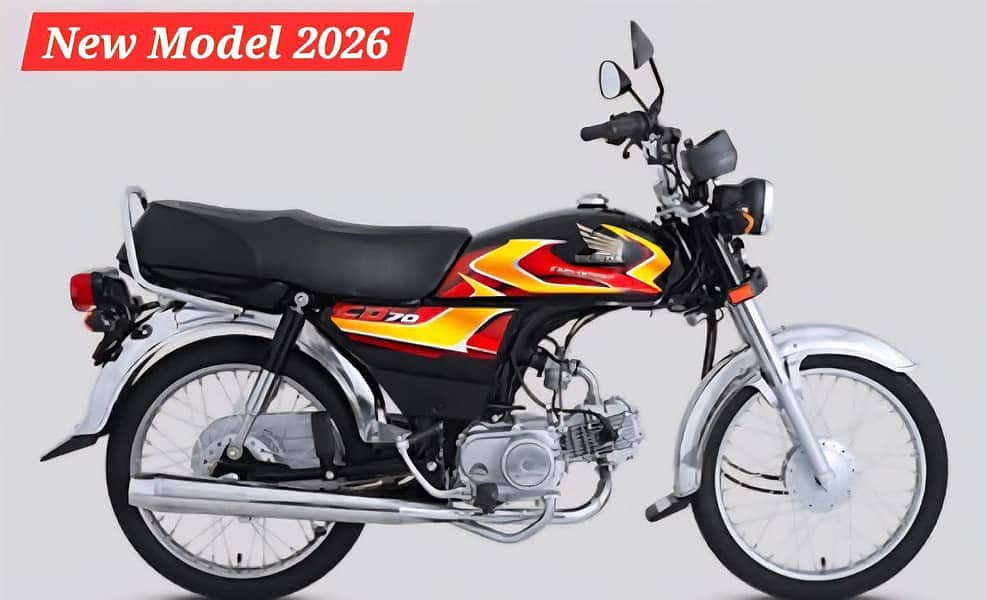 HONDA CD 70 IS AVAILABLE AT INSTAALMENT ZAM ZAM CENTRE Honda CD 70 New Model 2026 Red and Black Colors Atlas Honda Pakistan